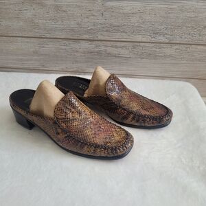 Stuart Weitzman Multicolor Snakeskin Mules